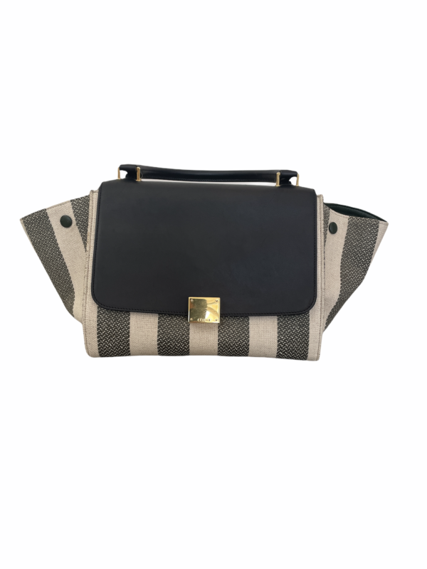 Celine Trapeze Striped Canvas Bag