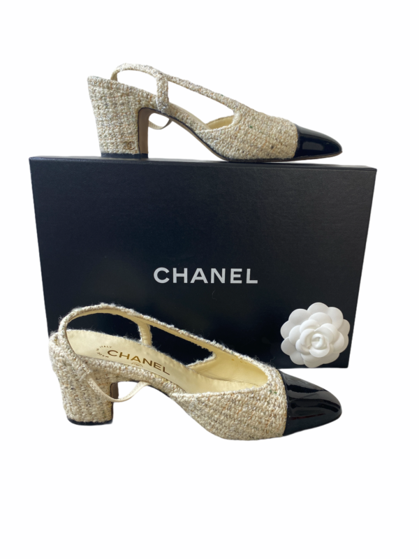 Chanel Slingback low Heels 38 C - Image 2