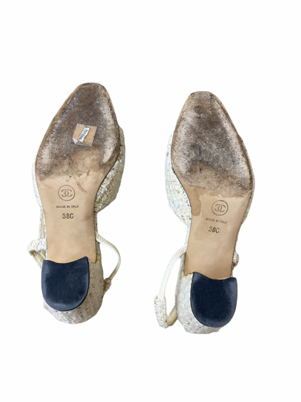 Chanel Slingback low Heels 38 C - Image 3