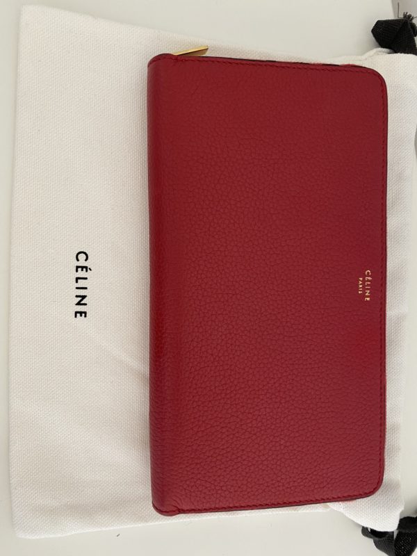 Céline Red Leather Multi-function Zip Around Wallet - Image 2