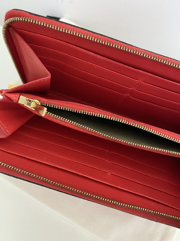 Céline Red Leather Multi-function Zip Around Wallet - Image 5
