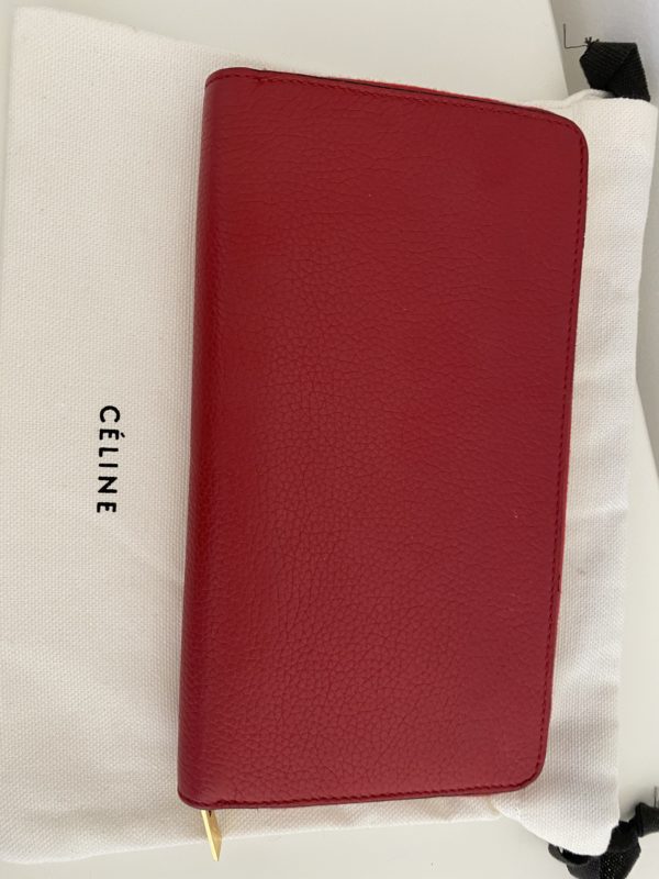 Céline Red Leather Multi-function Zip Around Wallet - Image 3