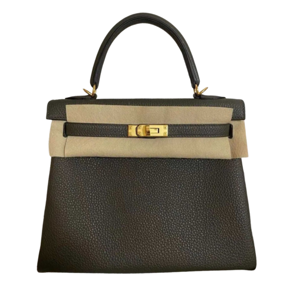Hermes Kelly Vert De Gris Ghw Handbag