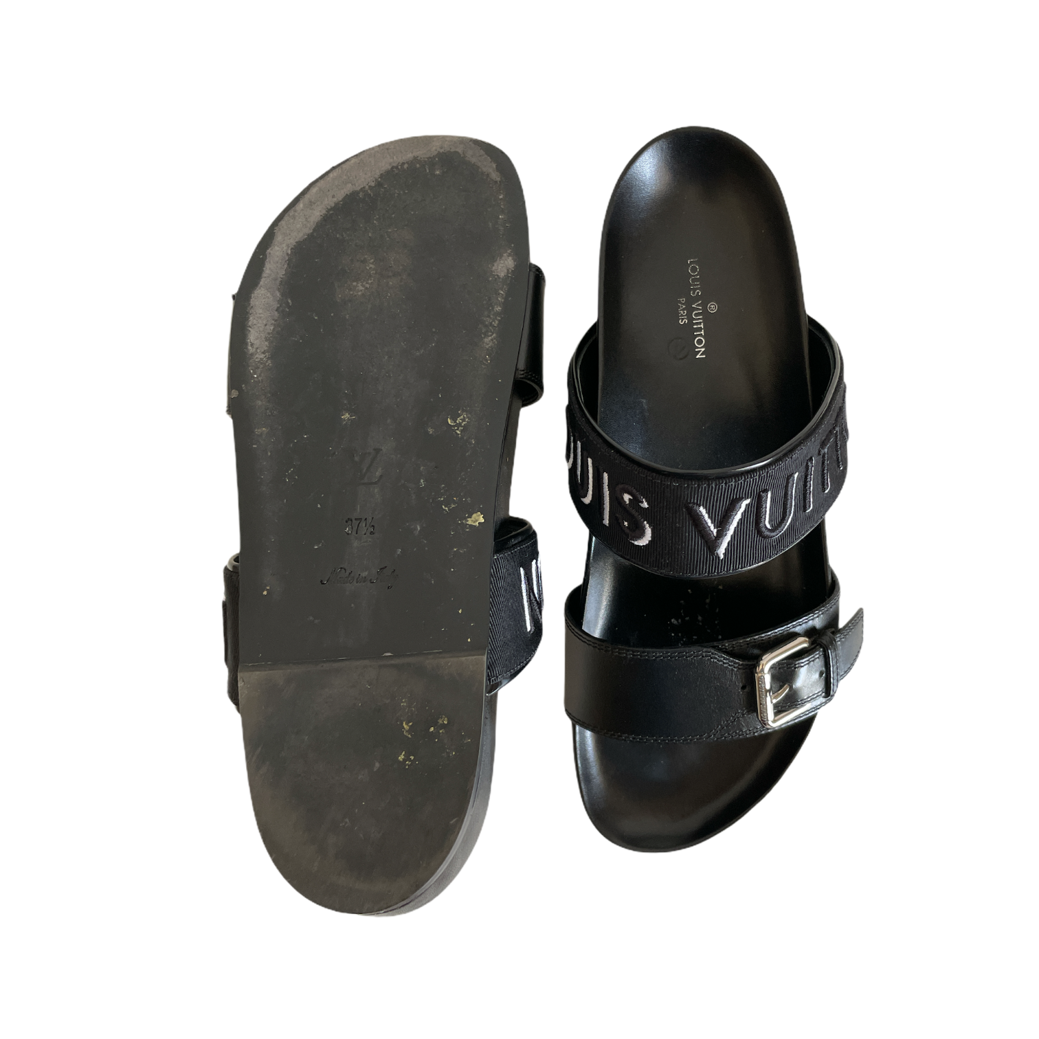 Bom dia leather flip flops Louis Vuitton Brown size 37.5 EU in Leather -  30364802