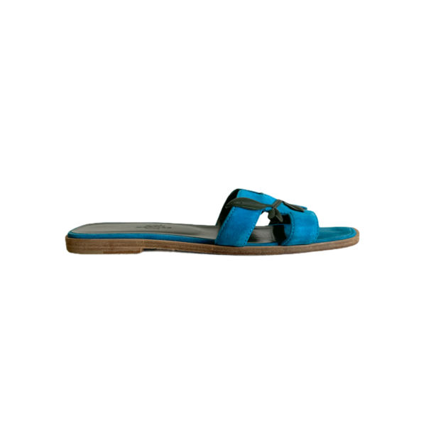 Hermes Oran 37 EU Bleu Laurier Sandals - Image 2