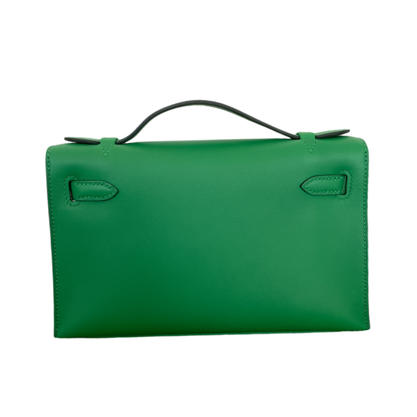 Hermes Kelly Pochette Green Bamboo Swift Phw - Image 2