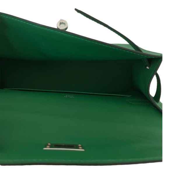 Hermes Kelly Pochette Green Bamboo Swift Phw - Image 4