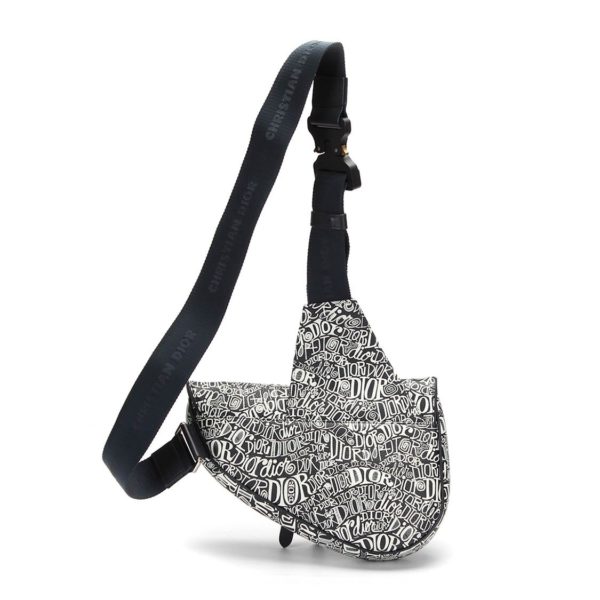 Dior Waist Bag Pouch - Saddle Black - printed - Image 4