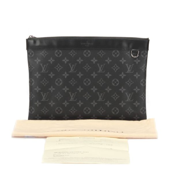 Louis Vuitton A4 Clutch Bag Monogram Grey - Image 8