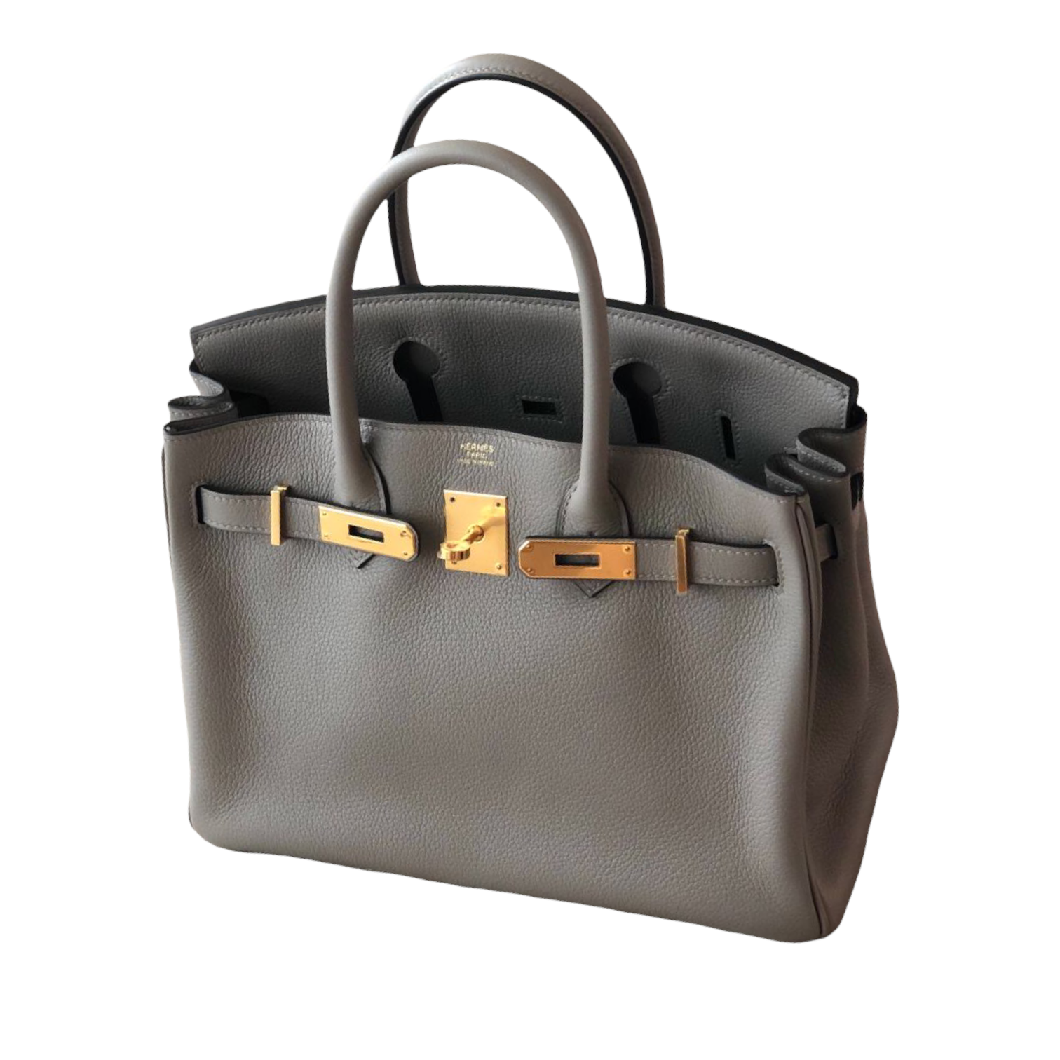 Hermes Birkin bag 30 Gris asphalt Novillo leather Gold hardware