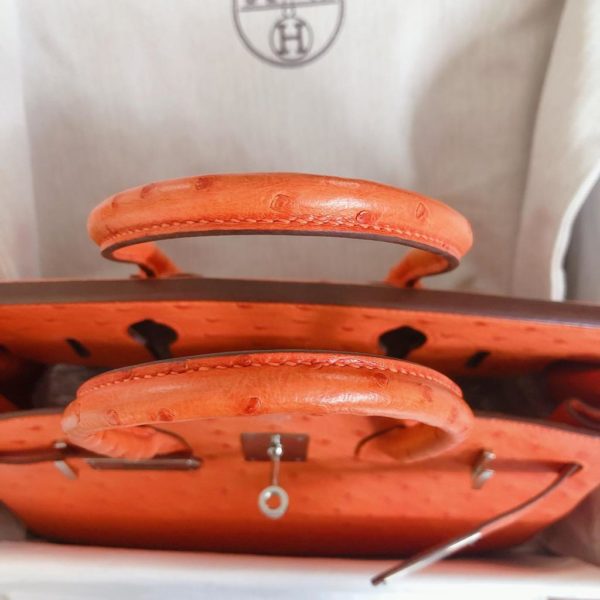 Birkin 30 Ostrich Tangerine Phw - Image 2