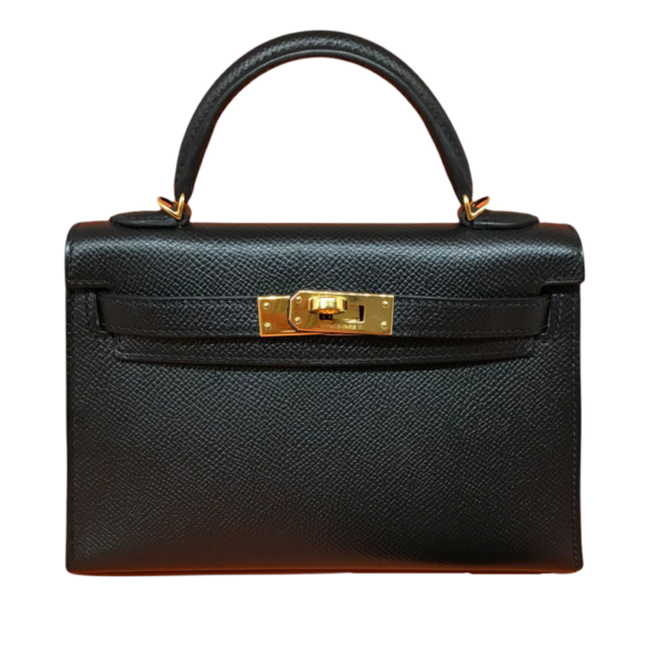 Hermes Kelly 20 Black Epsom Ghw