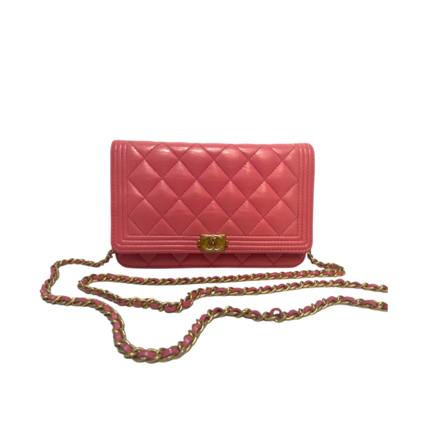 Chanel Boy Pink Wallet On Chain