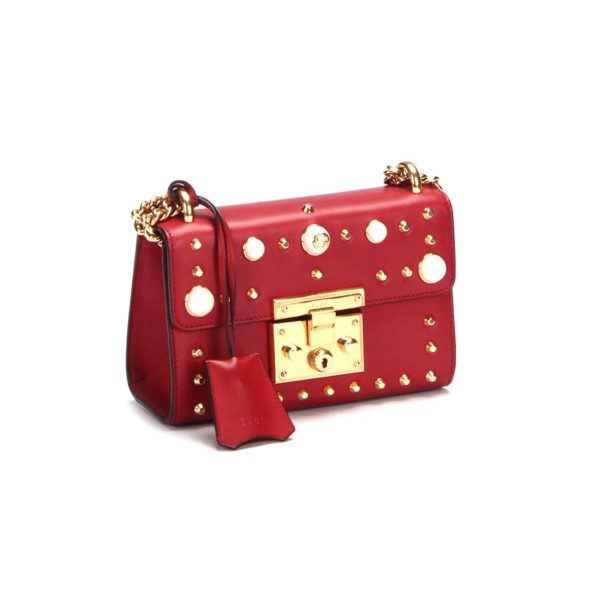 Gucci Studded Leather Small Padlock Crossbody Bag - Image 13