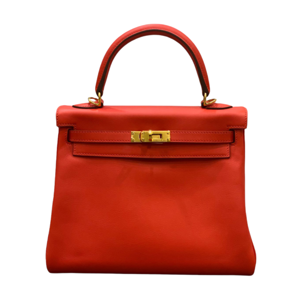 Hermes Kelly 25 Capucine Swift Ghw