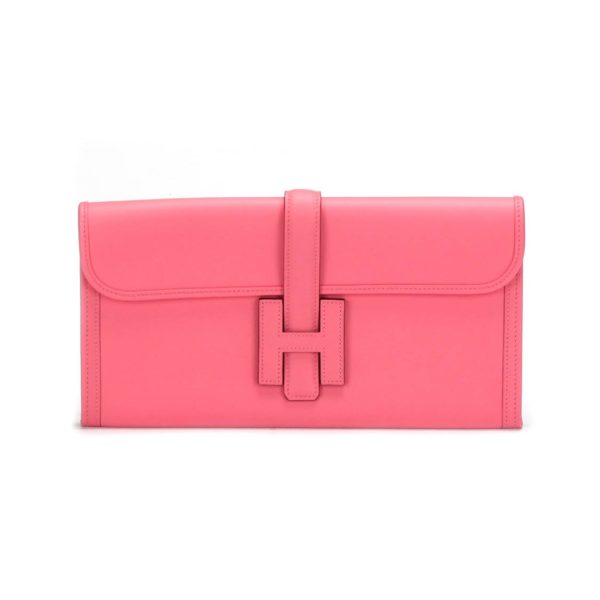 Hermes Jige Leather Clutch Bag