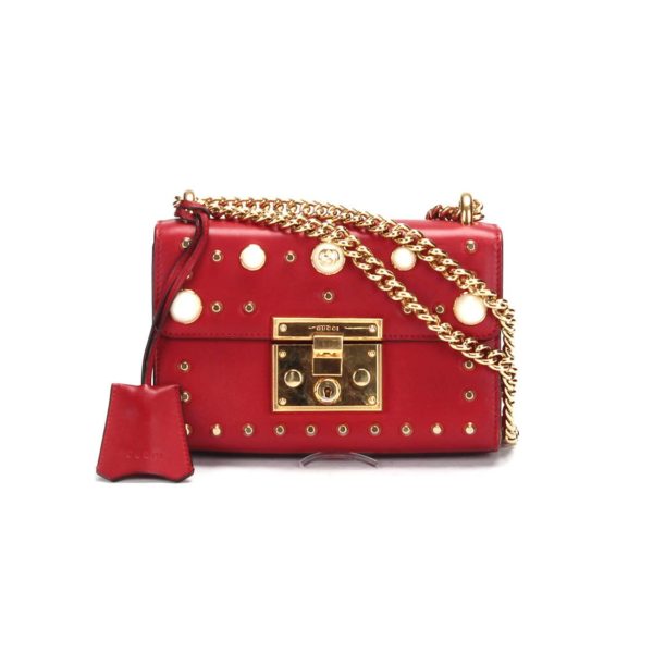 Gucci Studded Leather Small Padlock Crossbody Bag