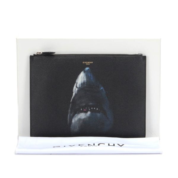 Givenchy Shark Print Leather Clutch Bag - Image 2