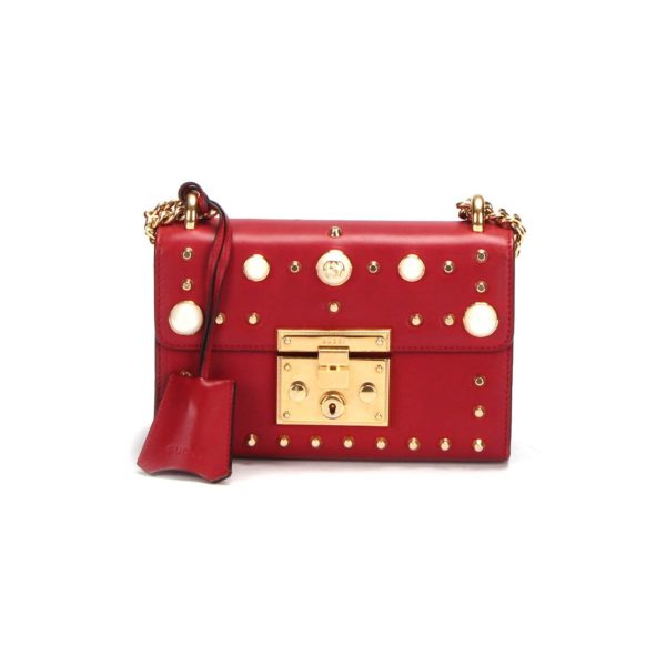 Gucci Studded Leather Small Padlock Crossbody Bag - Image 14