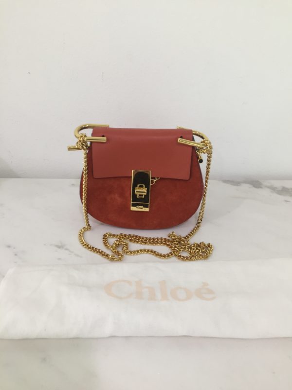 Chloe Orange Suede and leather Nano Drew Shoulder Bag - Image 2