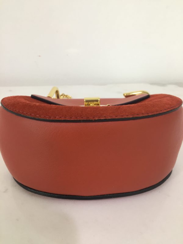 Chloe Orange Suede and leather Nano Drew Shoulder Bag - Image 4