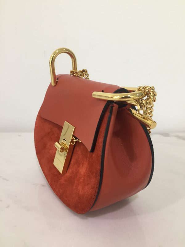 Chloe Orange Suede and leather Nano Drew Shoulder Bag - Image 5