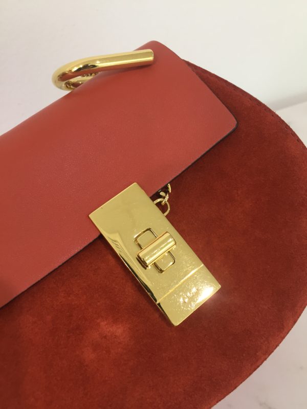 Chloe Orange Suede and leather Nano Drew Shoulder Bag - Image 6