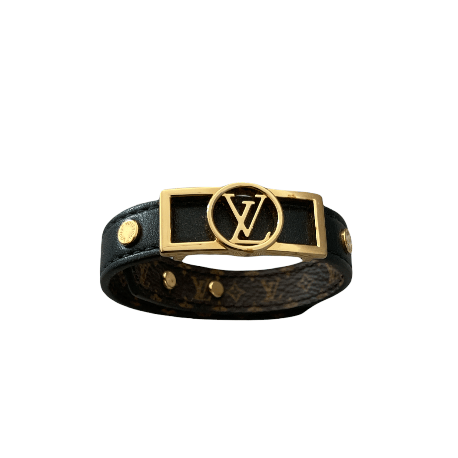 Louis Vuitton, Jewelry, Louis Vuitton Monogram Brasserie Dauphine Bracelet  Black Gold M6558f