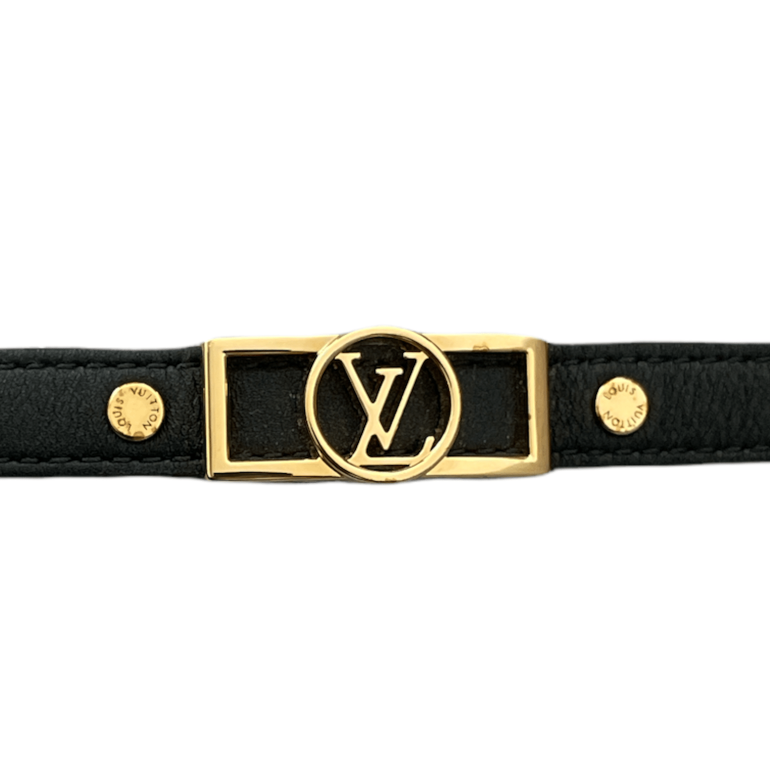 Authentic Louis Vuitton Dauphine LV White & Monogram Leather Bracelet  M6559E
