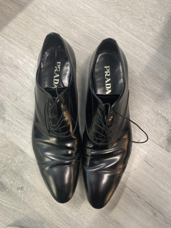 Prada Vintage Fume Leather derbies Size 43 EU - Image 4