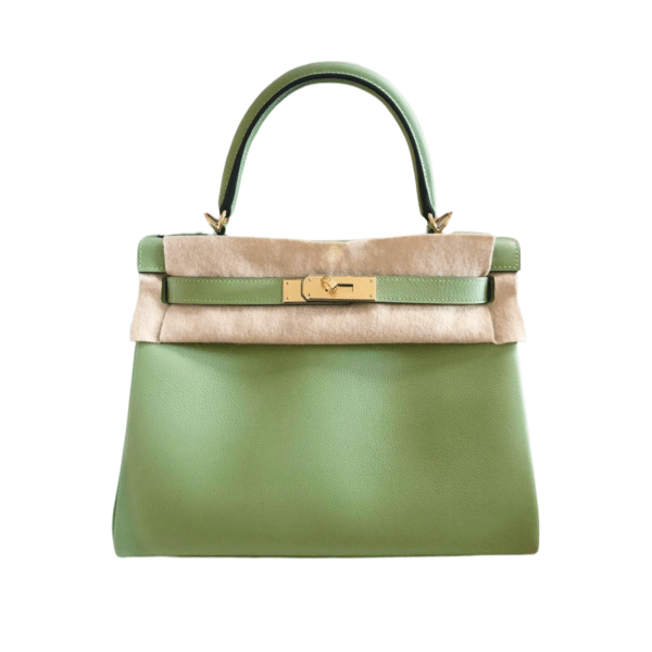 Hermes Kelly 28 Vert Criquet Evercolor Ghw