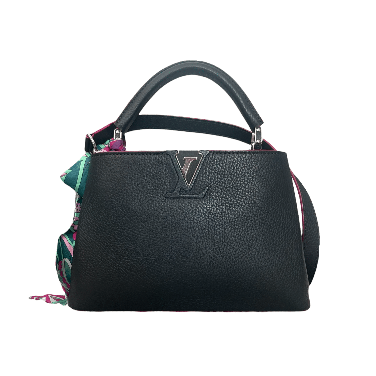 Authenticated Used LOUIS VUITTON Capucines BB Black M55855 Women's  Taurillon Leather Handbag 