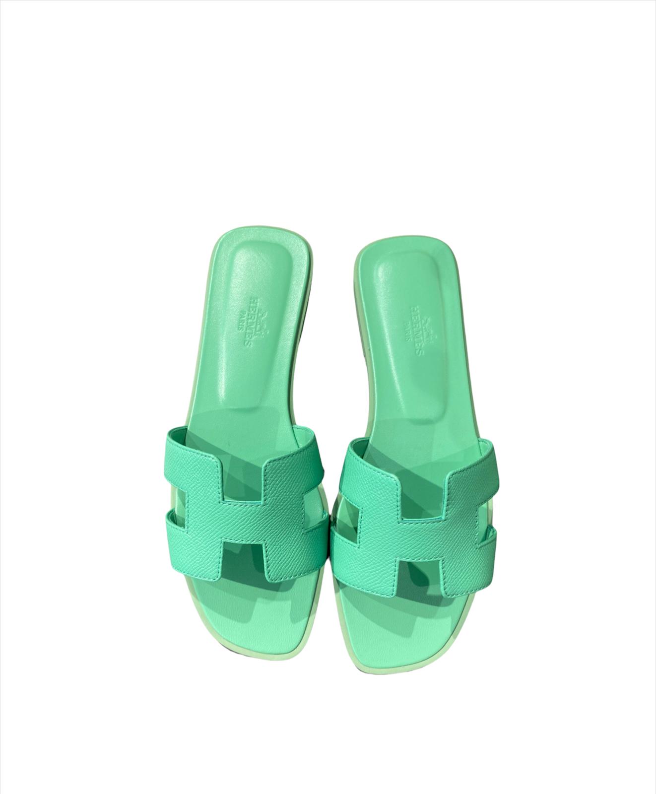Hermès Oran Sandals Green Vert Pomme – The Luxury Shopper
