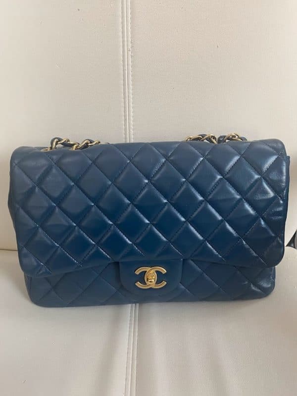 Chanel Lambskin Jumbo Single Flap Bag - Image 3