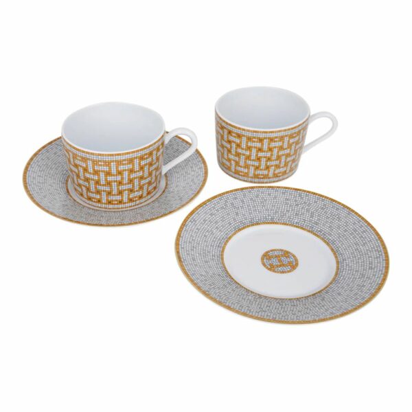 Hermes Classic Mosaique Au 24 Gold set of 2 - Image 2