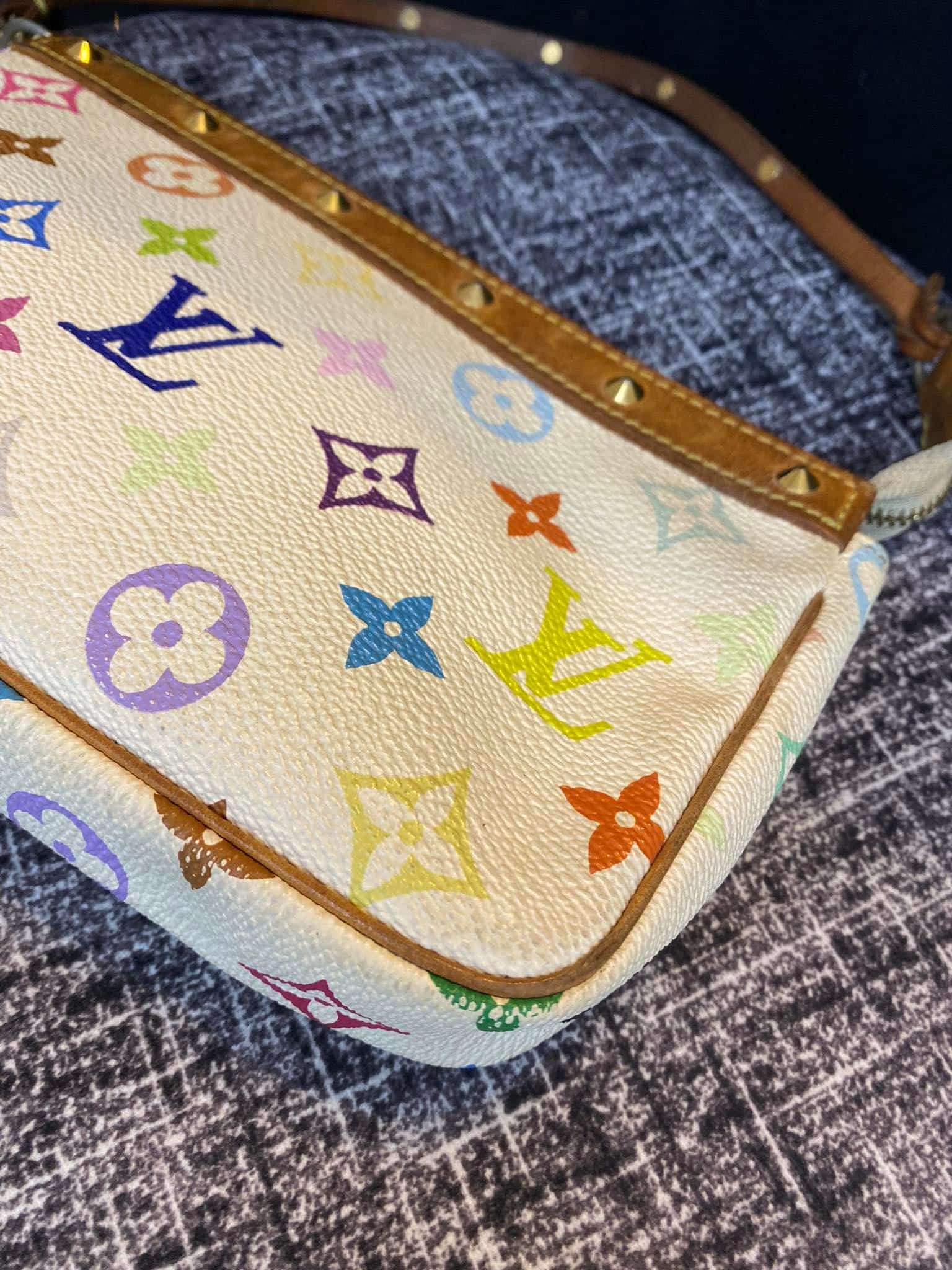 Louis Vuitton Murakami Rainbow Small Evening Top Handle Shoulder Pochette  Bag