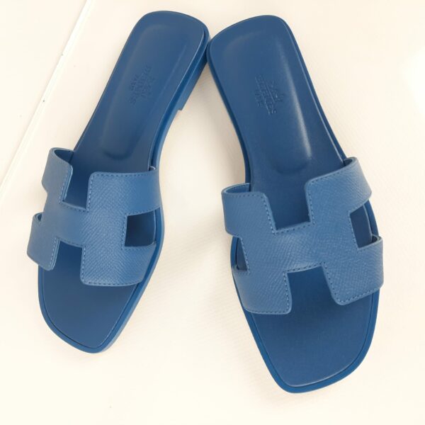 Hermes Oran Sandals Cornflower Blue Size 37 EU - Image 3