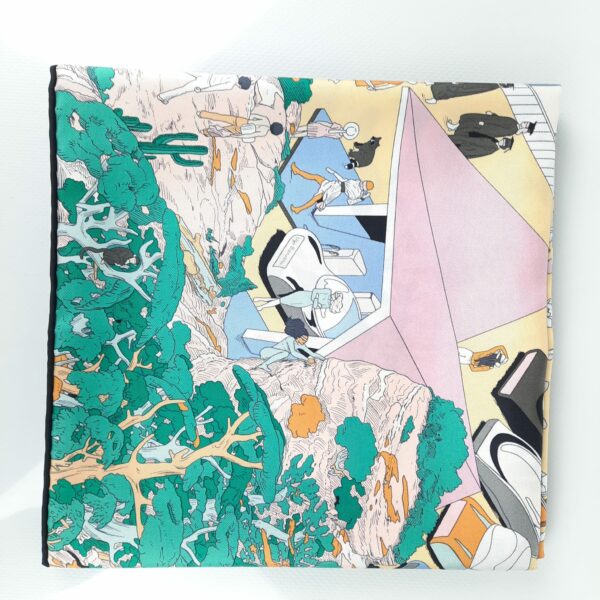 Hermes on The Beach Silk Scarf 90 - Image 4