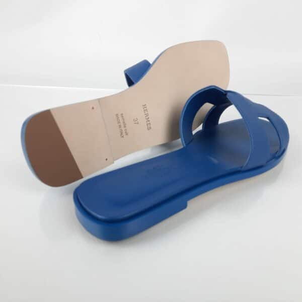 Hermes Oran Sandals Cornflower Blue Size 37 EU - Image 7