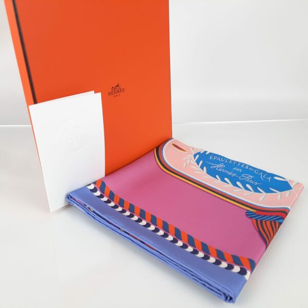 Hermes Epaulettes de Gala Double Face Silk Scarf 90 - Image 6