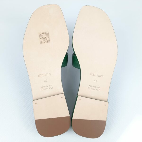 Hermes Oran Vert Cactus Sandals Size 38 EU - Image 5