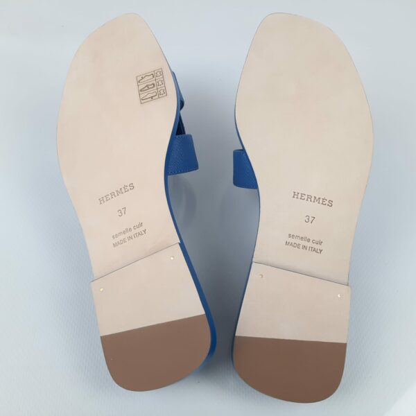 Hermes Oran Sandals Cornflower Blue Size 37 EU - Image 8