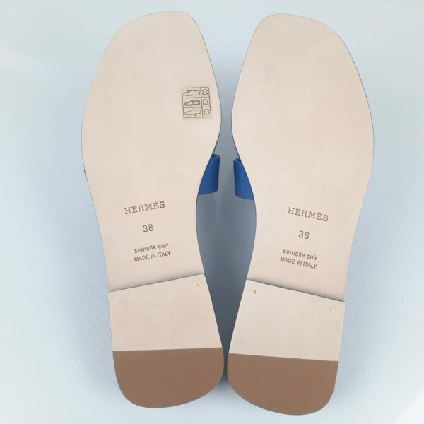 Hermes Oran Sandals Bleu Bleuet Size 38 EU - Image 7