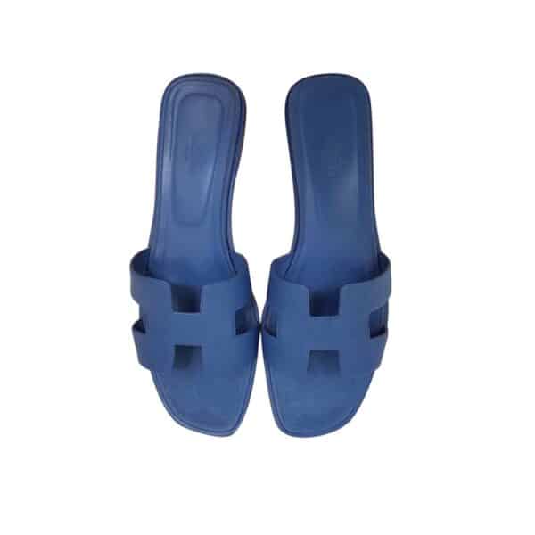 Hermes Oran Sandals Cornflower Blue Size 37 EU