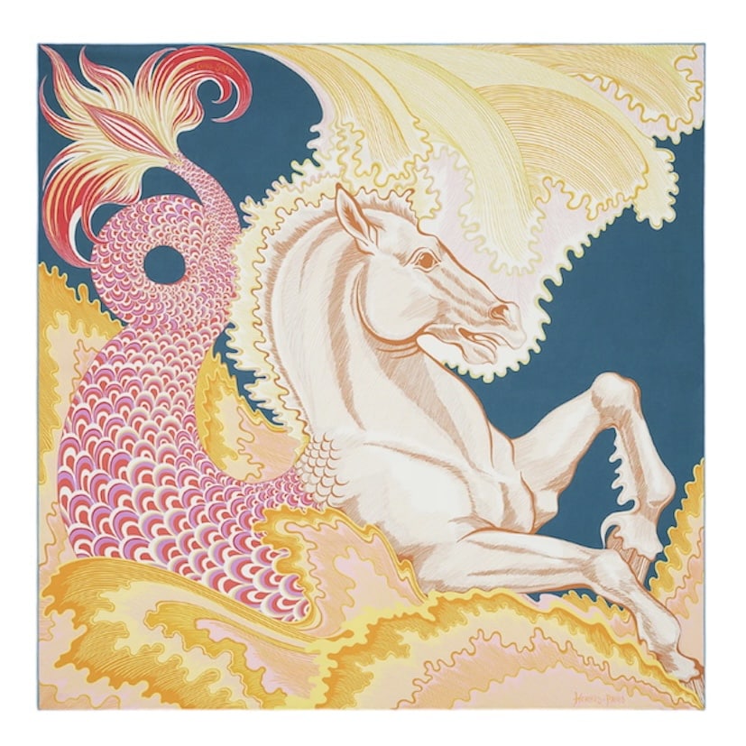 エルメス カレ90 スカーフ CHEVAL SIRENE リバーシブル 馬 Hermes Cheval Sirene Double Face Silk Scarf 90 – The Luxury Flavor