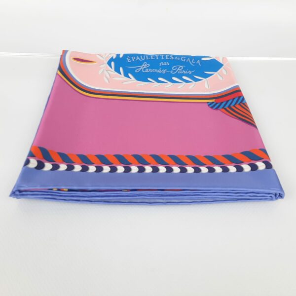 Hermes Epaulettes de Gala Double Face Silk Scarf 90 - Image 2