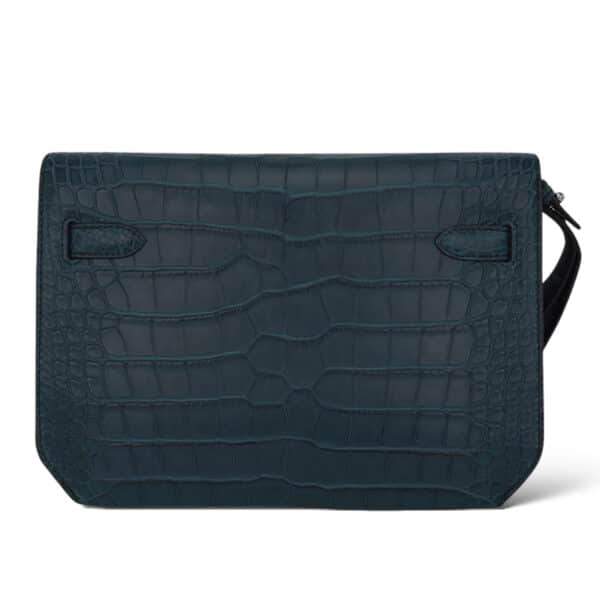 Hermes Kelly Depeche Croco Vert Rousseau PHW - Image 2