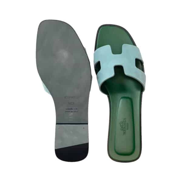 Hermes Vert D'eau & Vert Anglais EU 38.5 Oran - Image 3