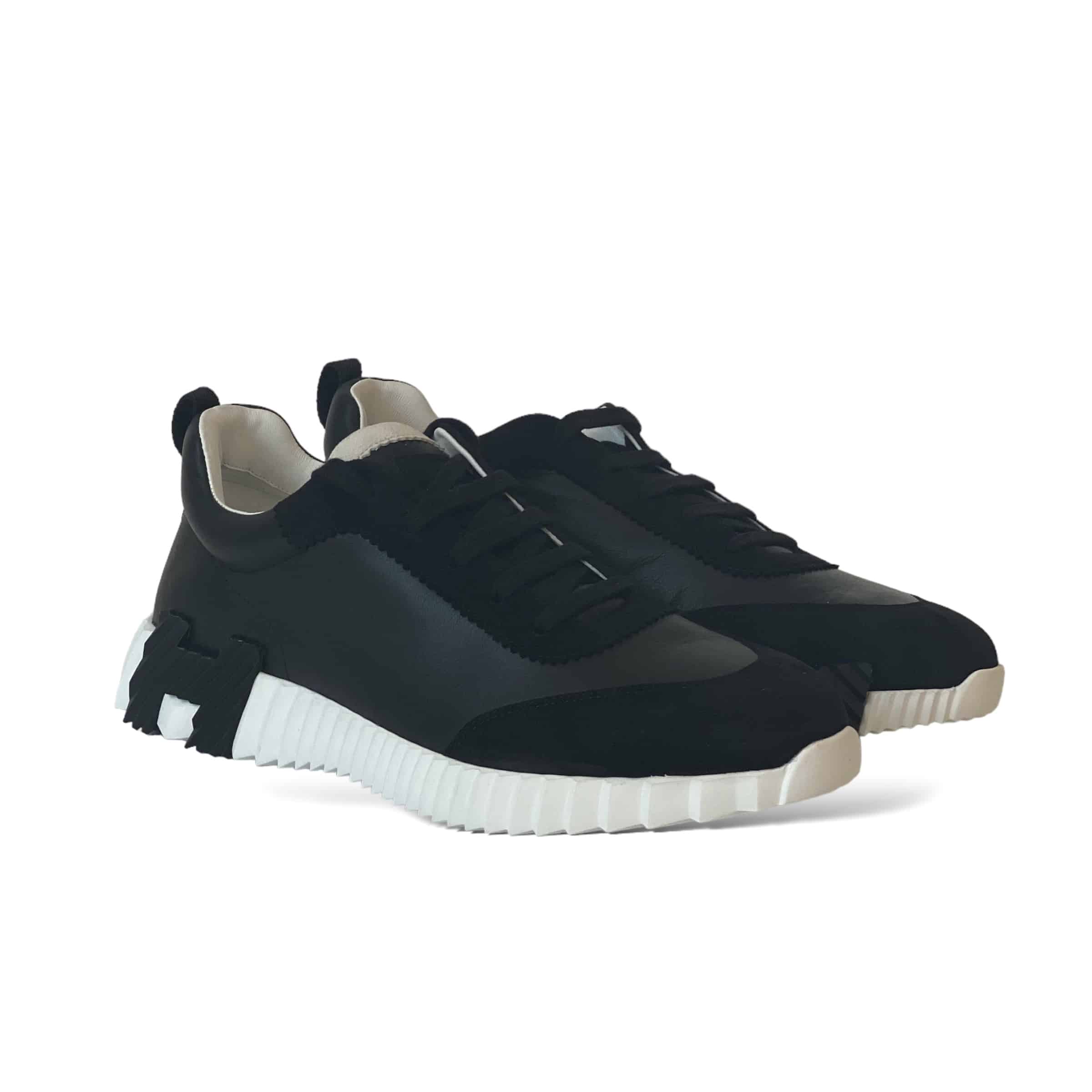 Hermes Bouncing Size 42.5 EU Sneakers Black and White | The Luxury Flavor