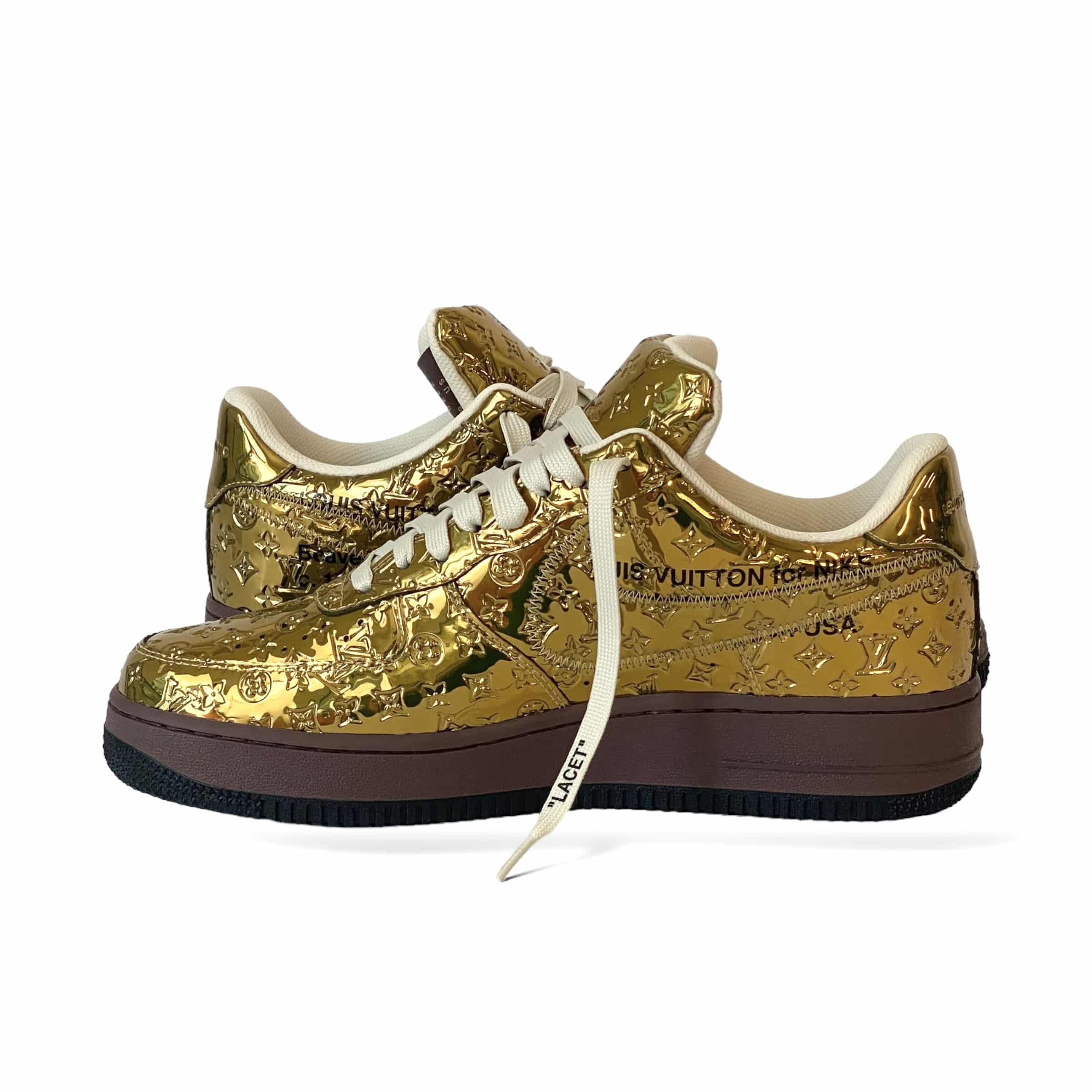 Louis Vuitton x Nike Air Force 1 Low 'Metallic Gold' Sneakers - Gold  Sneakers, Shoes - LOVIN20110